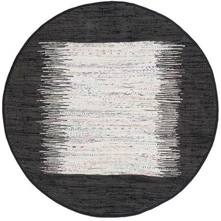Safavieh Montauk Hand Woven Round Rug- Ivory - Black- 6 x 6 ft. MTK711H-6R
